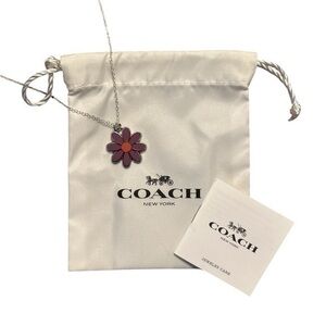 Coach Pink Flower Pendant Necklace